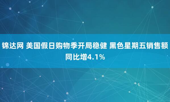 锦达网 美国假日购物季开局稳健 黑色星期五销售额同比增4.1%